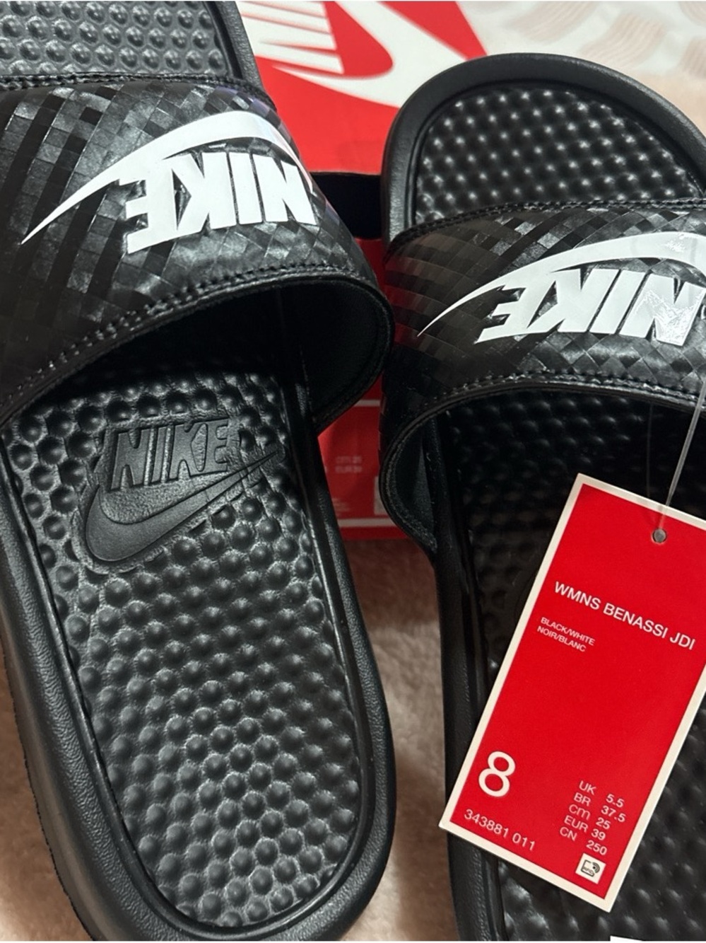 Nike Black/White Benassi JDI Women's Slide Sandals